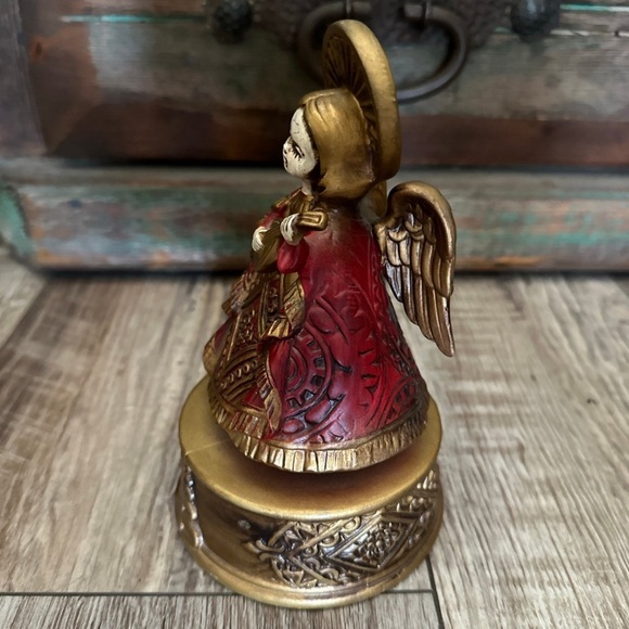Vintage Napco Wind Up Musical Angel Playing Mandolin It Plays Silent Night - Picture 6 of 12
